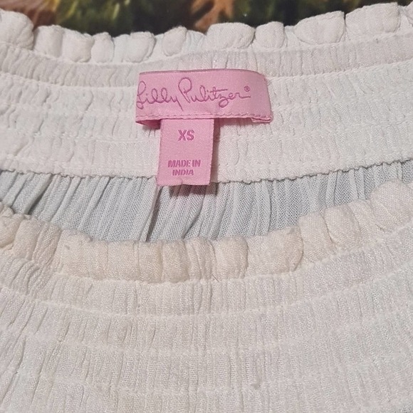 Lilly Pulitzer White Gold Beaded Top Size‎ Xs - Picture 5 of 8
